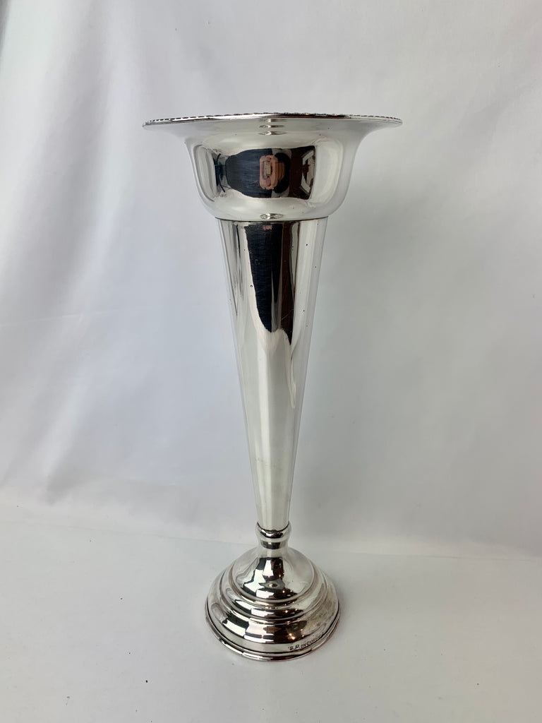 Estate Collection - Silver Plate Trumpet Vase