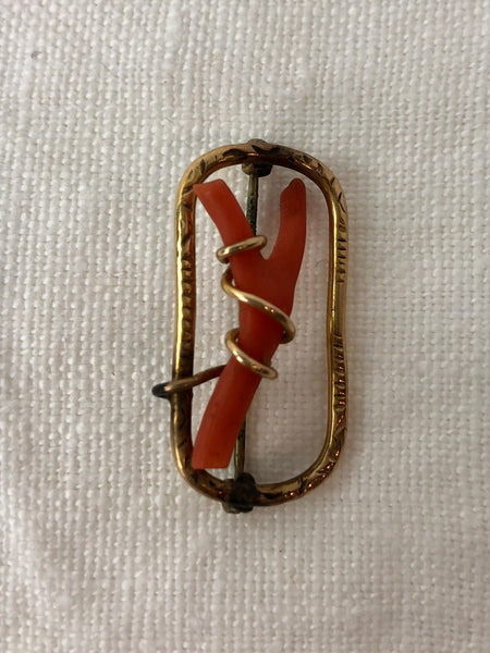 Estate Collection - Victorian Coral Pin