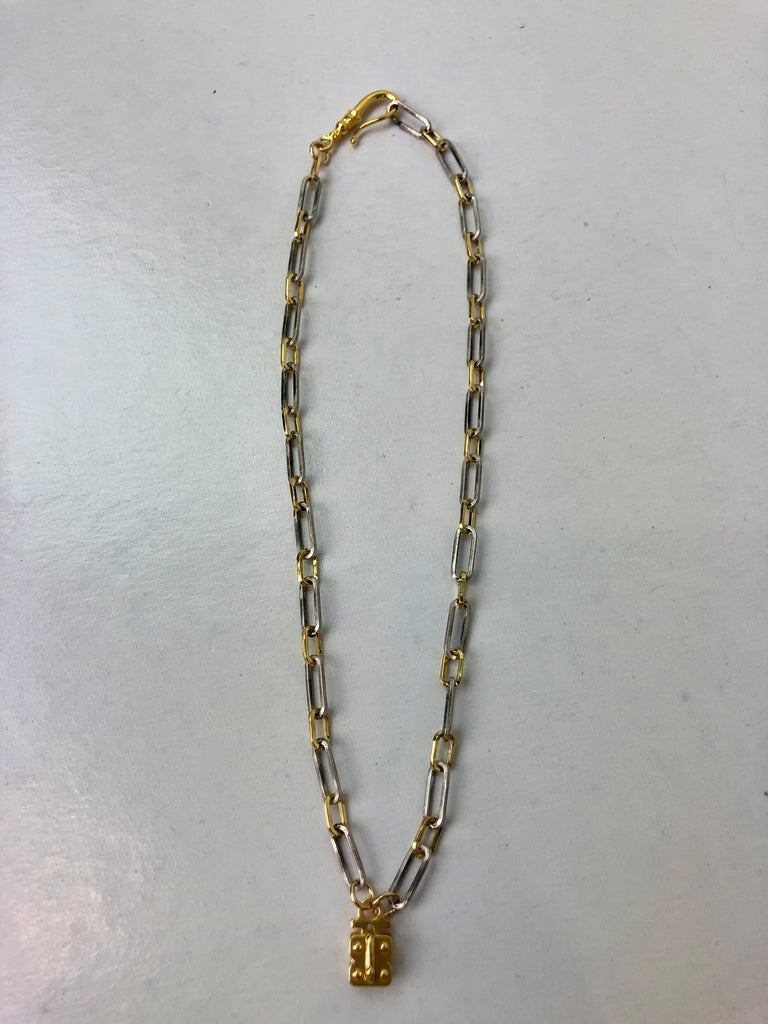 Vignette Necklace - Two Tone Paperclip Chain - Various Lengths