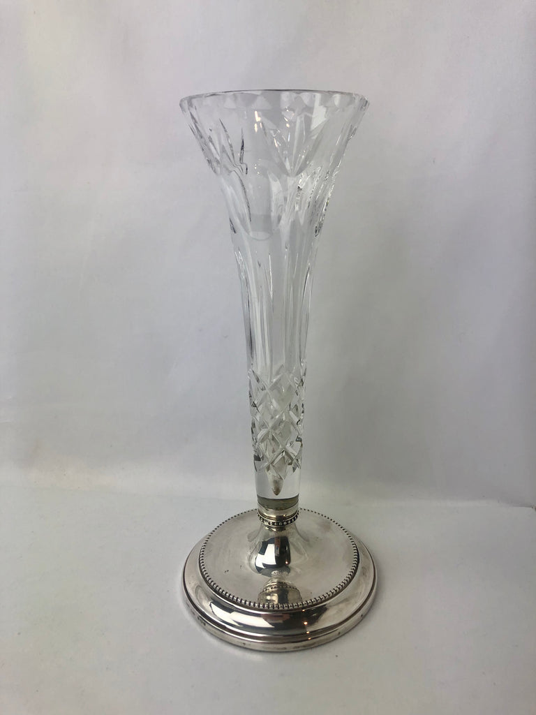 Estate Collection - Sterling and Crystal Trumpet Vase