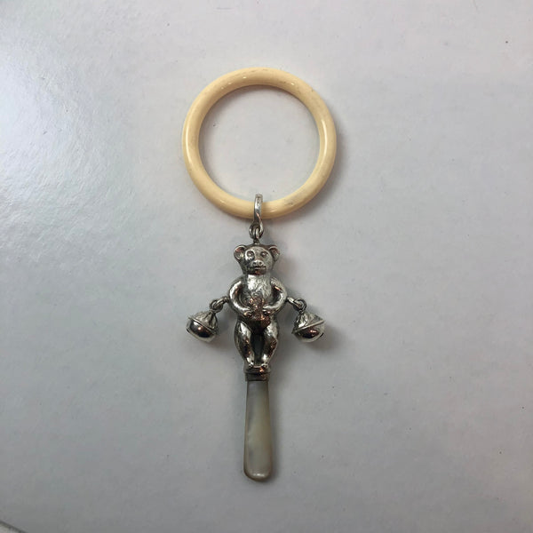 Estate Collection - Sterling and Mother of Pearl Baby Rattle