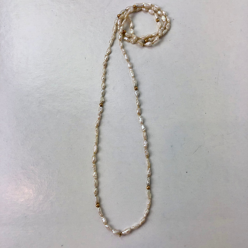 Estate Collection - Seed Pearl and Gold Necklace