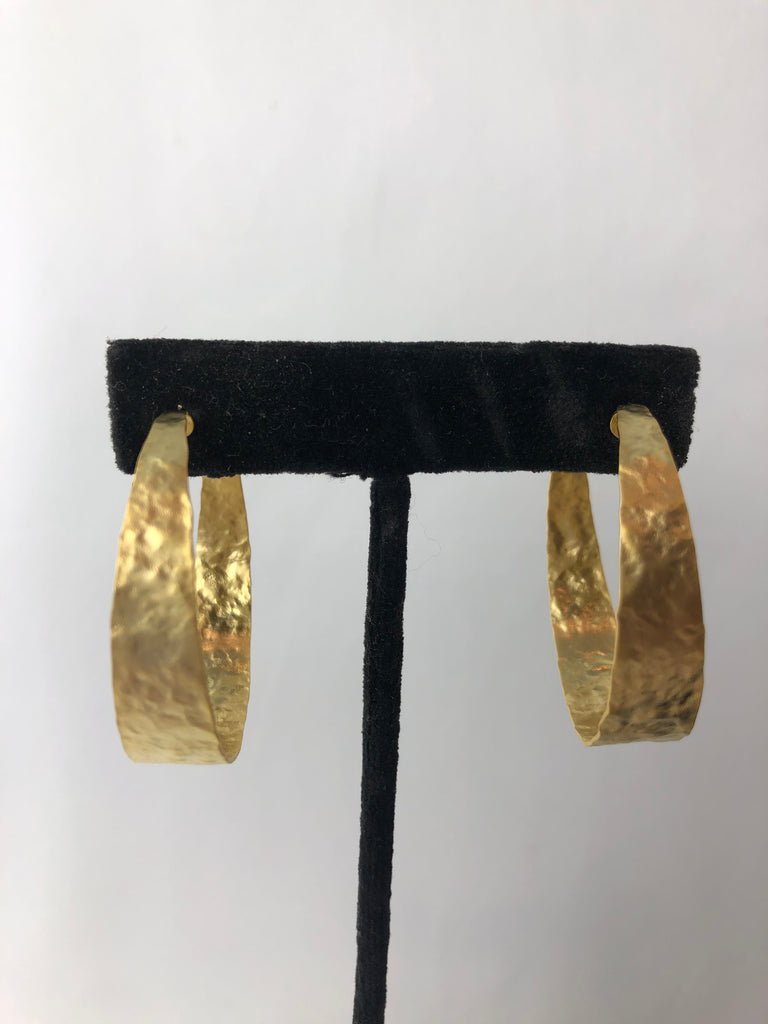 Earrings - Gold Matte 1.5" Hoops