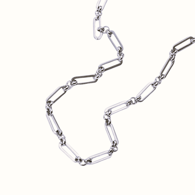 Necklace - Paperclip and Circle Long Chain