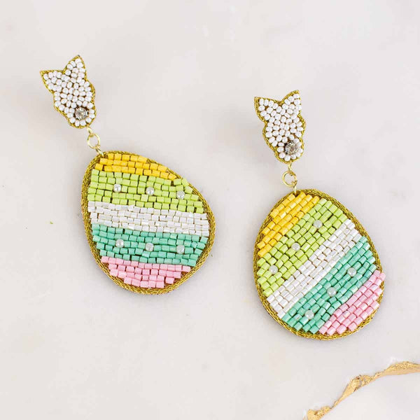Earrings - Easter Egg  Beaded Earrings
