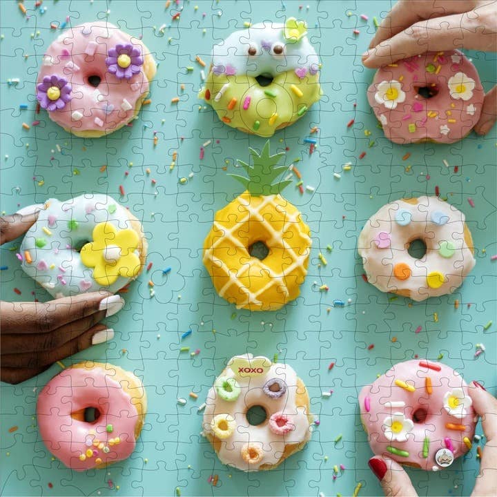Puzzle - Wooden Puzzle: Nine Donuts in Pouch