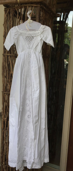 Estate Collection Christening Gown - 1850's with Embroidered Robings