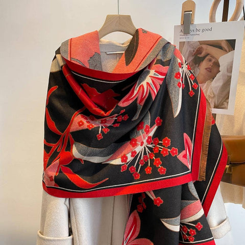 Wrap - Red / Black Garden Reversible Wrap – Artisan Shawl