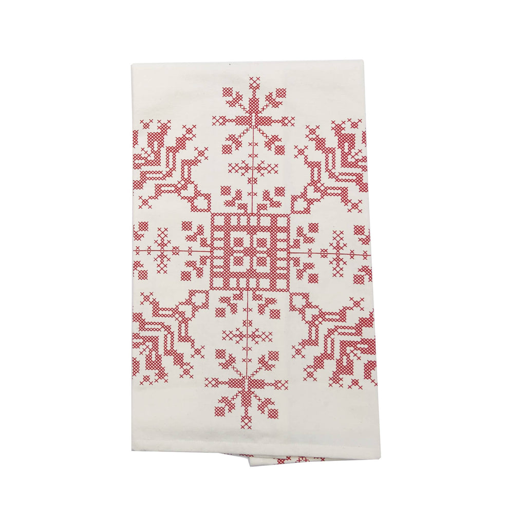 Towel - Cross Stitch Snowflake Christmas Dishtowel