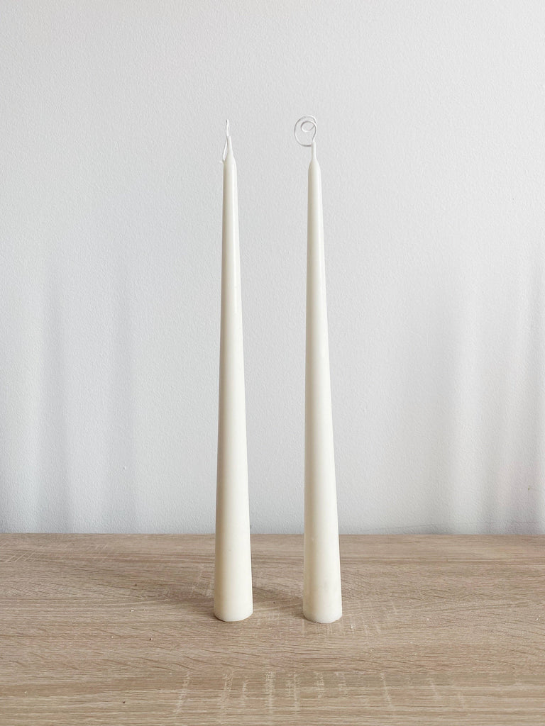 White Tall Candles - Set of 2