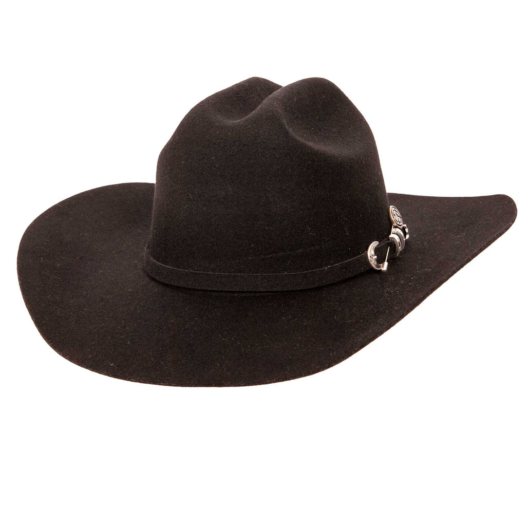 Hat - Cattleman - Black Felt Cowboy Hat
