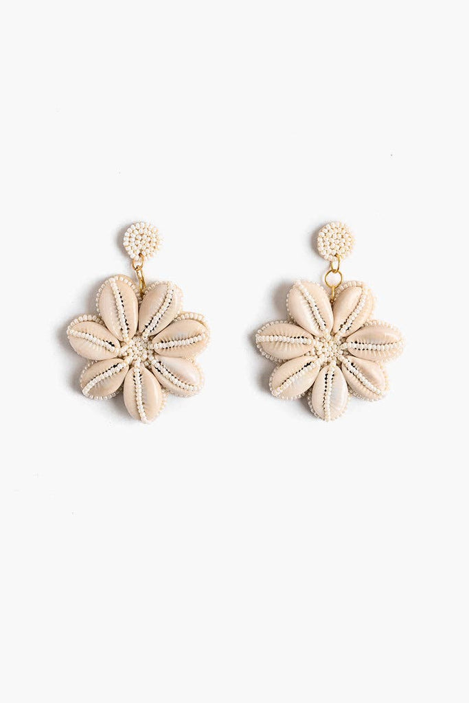 Earrings - Floral Shells Beaded Earrings
