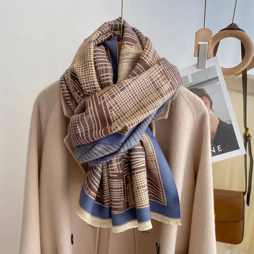 Wrap - Blue / Brown Reversible Wrap – Patch  Collection