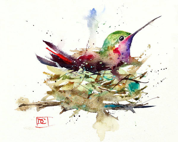 Card - Hummingbird in Nest