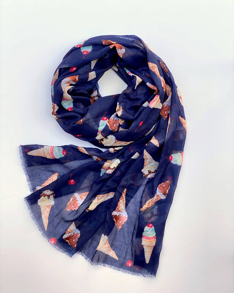 Scarf - Navy Ice Cream Scarf