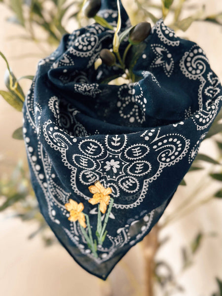 Bandana - Daffodil on Navy