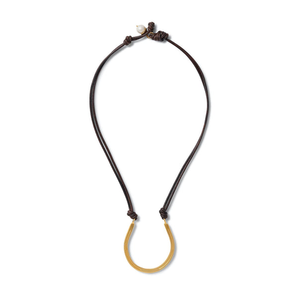 Necklace - Lucky Horse Shoe Leather