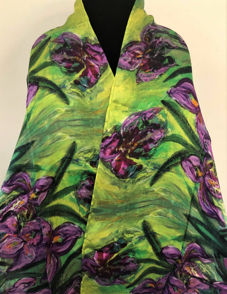 Scarf - Iris Garden Silk Scarf