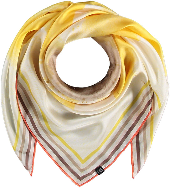 Scarf - Striped Sunflower Oversized Silk Square: Sunflower yellow