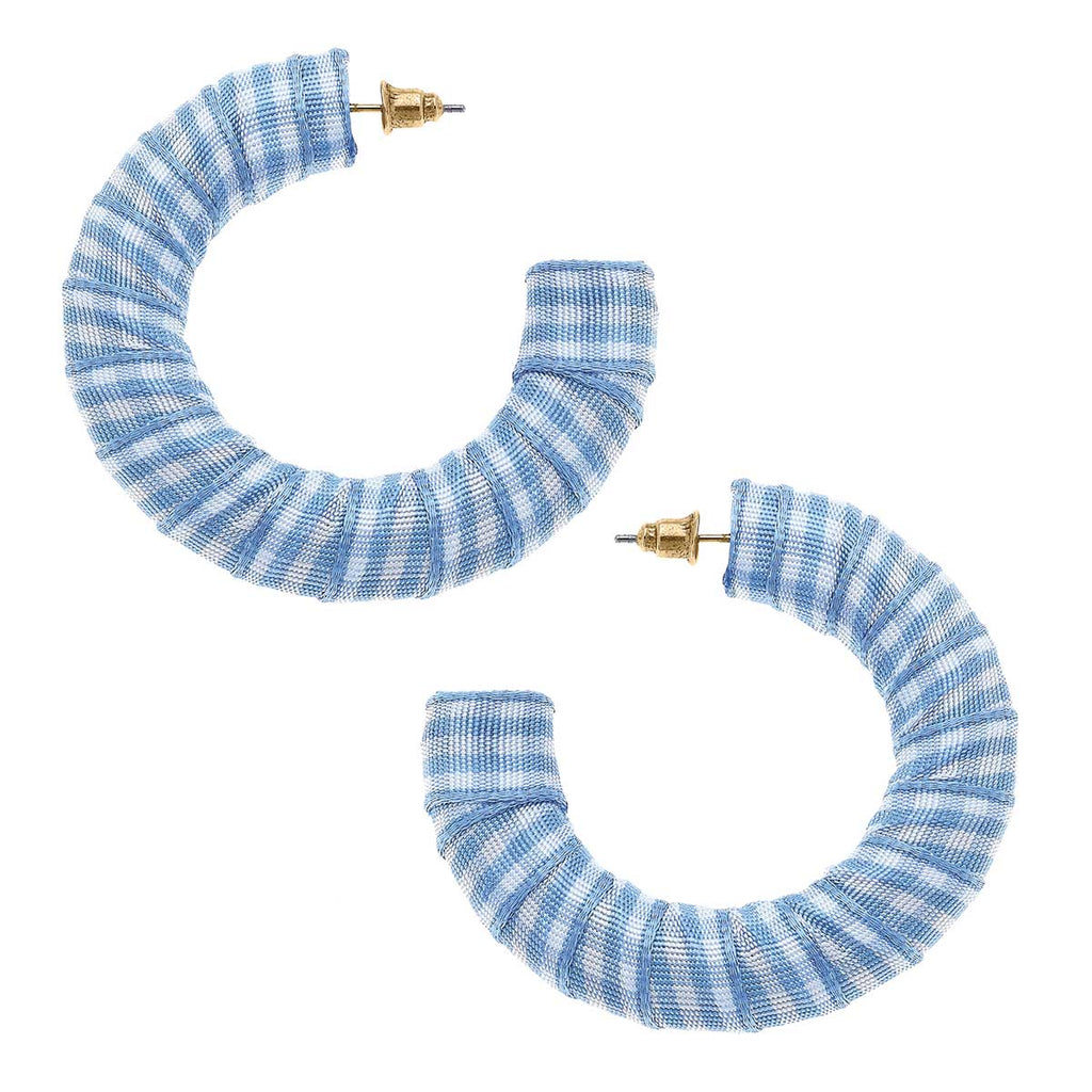 Earrings - Reese Gingham Statement Hoop Earrings