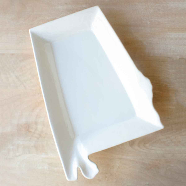 Platter - Alabama Shaped Platter in  White