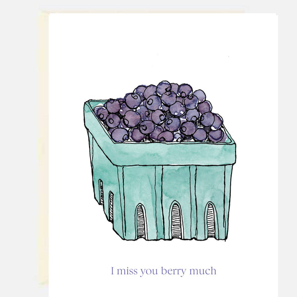 Greeting Card - Blueberries Missing You Card