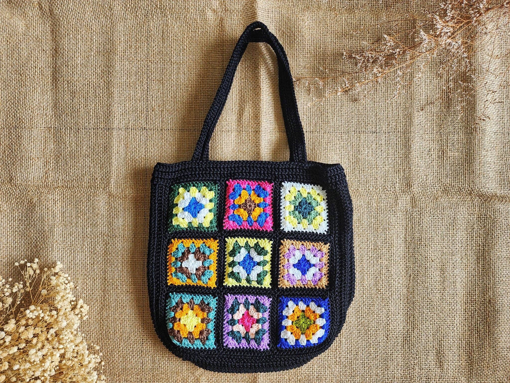 handmade Crochet bag-Waffle bag-Yellow & Khaki – ANAN-STUDIO