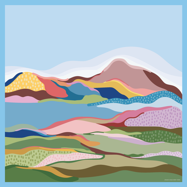 Scarf - Silk Scarf of Ocean Breeze