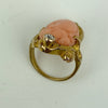 Estate Collection Ring - Coral Cameo w/Diamond Set in 18K