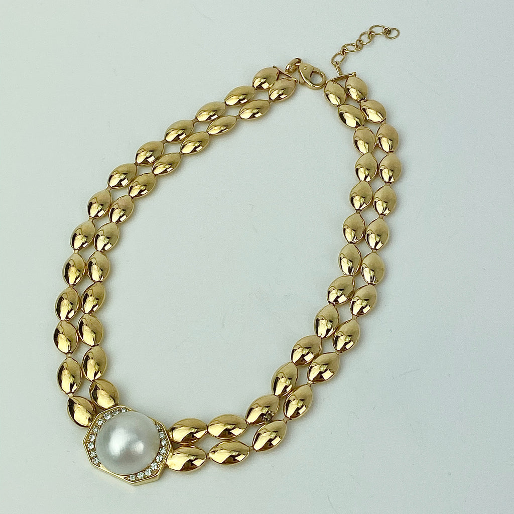 Estate Collection - Necklace 14K Yellow Gold/Mabe Pearl