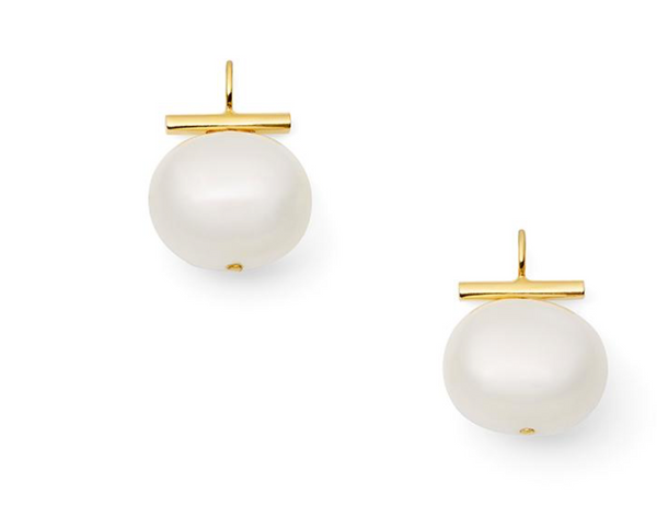 Earrings - Classic White Pebble Pearl Earrings "The Fairhope"
