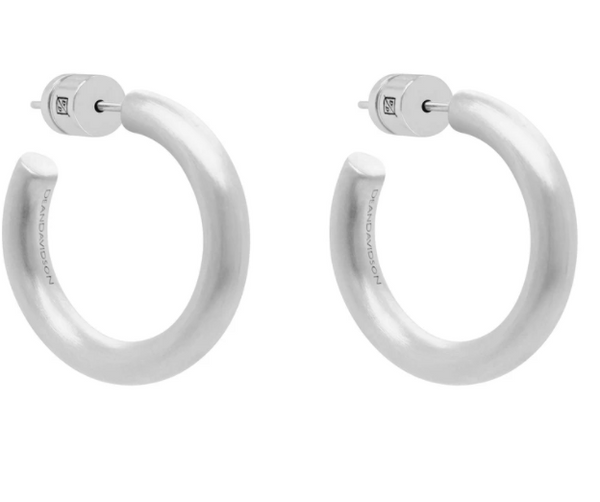 Earrings - Mini Dune Hoops in Silver