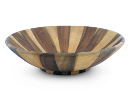 Wok Style Wooden Acacia Salad Bowl