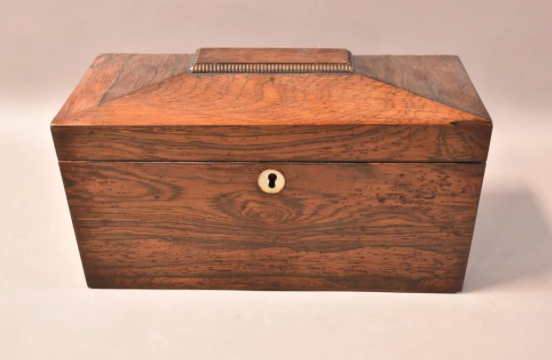Estate Collection Antique 19THC Rosewood Tea Caddy