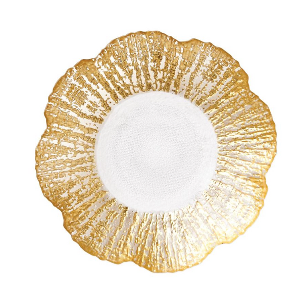 Vietri - Rufolo Glass Gold Small Shallow Bowl