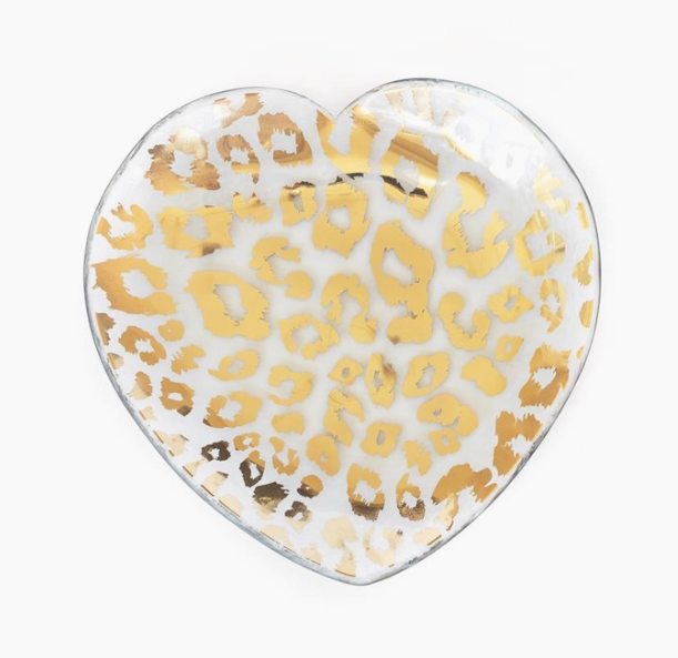 Annieglass - 7" Cheetah Heart Plate