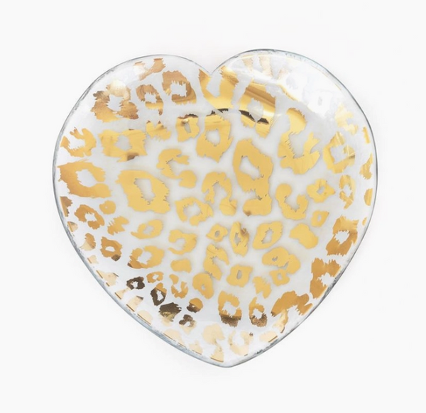 Annieglass - 7" Cheetah Heart Plate