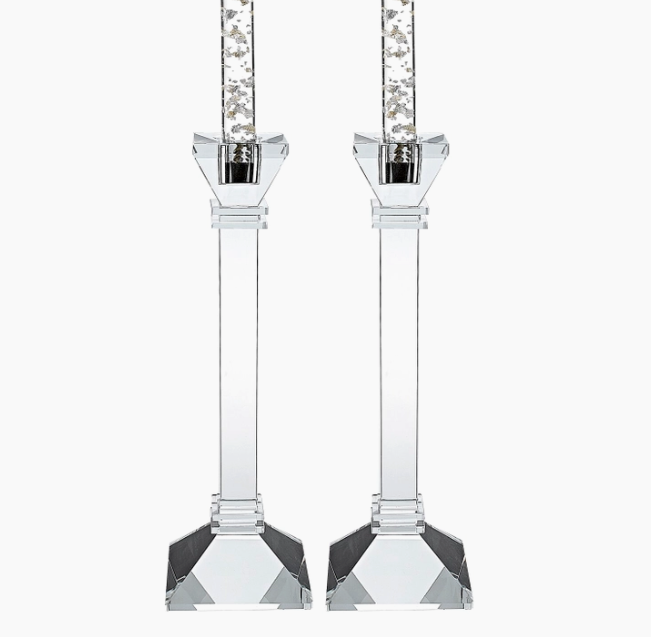 Charleston Square Classic Crystal Candle Holders - Pair
