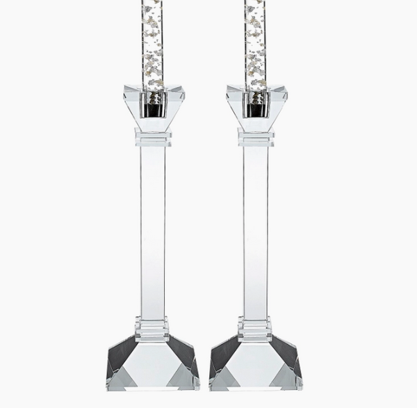 Charleston Square Classic Crystal Candle Holders - Pair