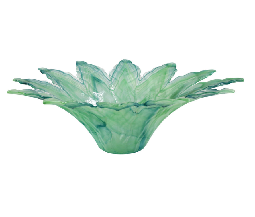 Vietri- Onda Glass Leaf Large Centerpiece