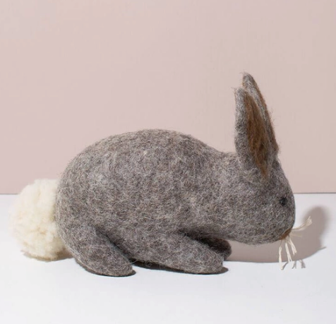 Hand Felted Grey Bunny