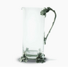 Vagabond House - Glass Pitcher Pewter Acorn & Oak Leaf
