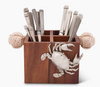 Vagabond House - Flatware Caddy - Square Wood Box w/Crab