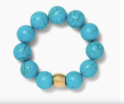 Bracelet - Chunky Round Turquoise Smooth Beads