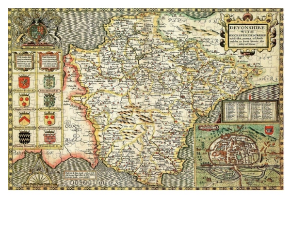 Puzzle - Devon 1610 Historical Map