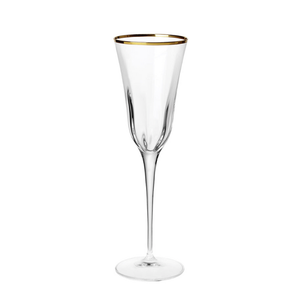 Vietri - Glassware - Optical Gold Champagne Glass
