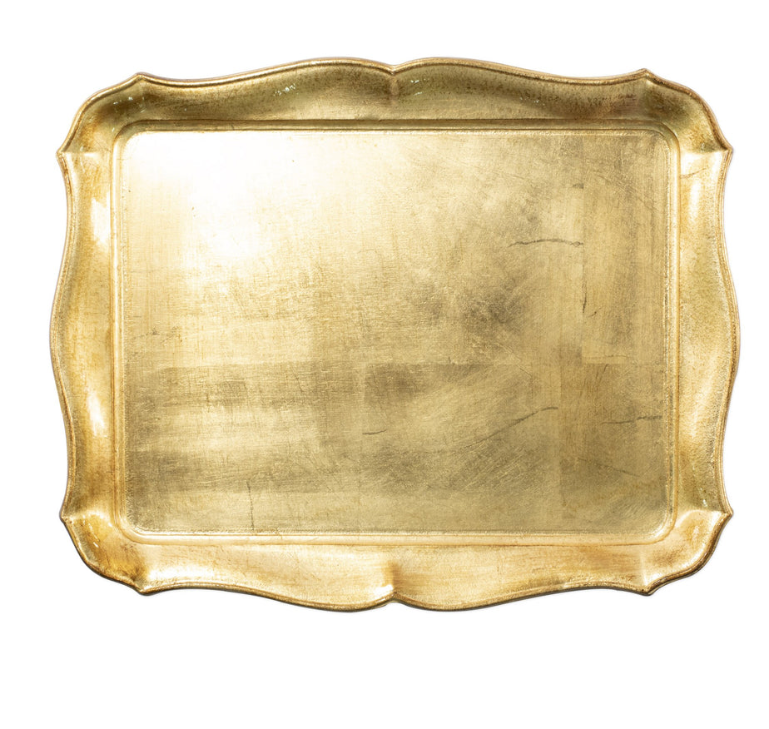 Vietri - Florentine Wooden Gold Rectangular Tray