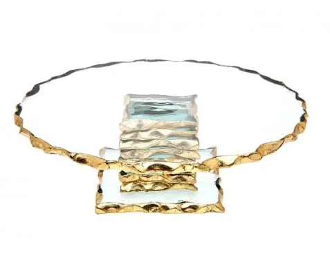 Harper  Gold Trim Cake Plate