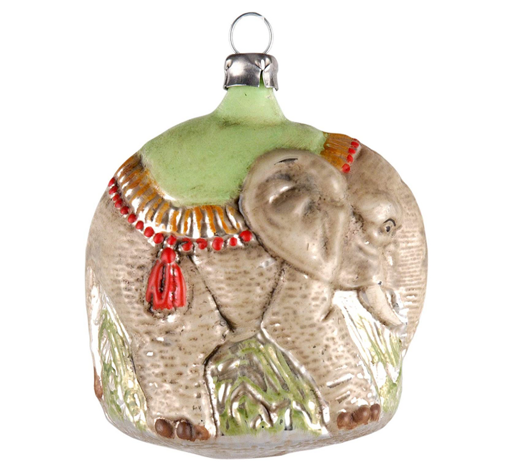 Ornament - Glass Handmade Elephant Ornament