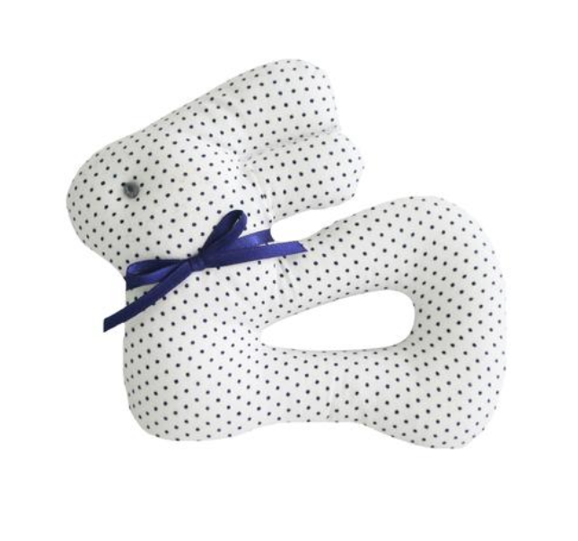 My First Bunny Rattle in Navy Spot